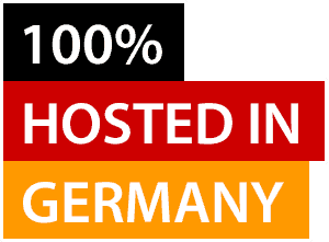 100% Hosted in Germany Label
